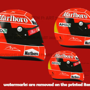 Michael Schumacher Helmet Stickers Ferrari Benetton- Scuderia GP from the Sports Car Racing Collectibles store collection.