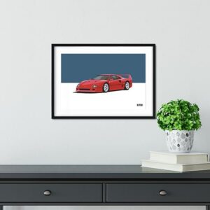 1990 Ferrari F40 - A3 Print by Auto Design Prints