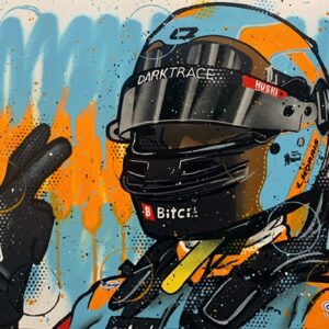 Lando Norris, Gulf Monaco 2021 - Graffiti Painting Sports Car Racing Canvas by DRAutoArt