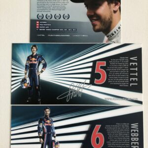 Set of 3 Red Bull Racing Driver Cards / Post Cards from the Sports Car Racing Birthday Cards store collection.