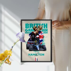 Lewis Hamilton 2024 British Grand Prix Winner Poster, F1, Formula 1, Mercedes F1, F1 Merch, Poster, Print, Wall Art, Silverstone from the Lewis Hamilton store collection.