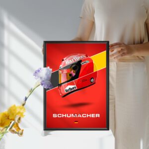 Michael Schumacher Helmet Poster, F1, Formula 1, Ferrari, F1 Merch, Poster, Print, Wall Art, Scuderia Ferrari from the Sports Car Racing Posters & Prints store collection.