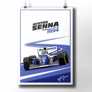 Ayrton Senna Williams FW16 Formula 1 Poster from the GPBox store.