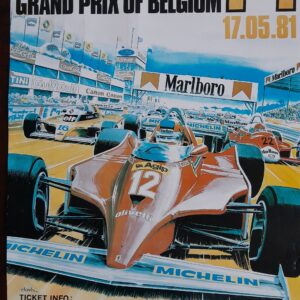 Zolder F1 Grand Prix of Belgium 1981 Poster.Gilles Villeneuve Official Motorsport Merchandise by MyF1