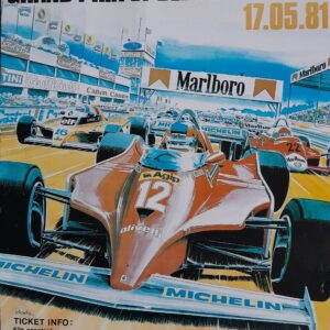 Zolder F1 Grand Prix of Belgium 1981 Poster.Gilles Villeneuve Official Motorsport Merchandise by MyF1