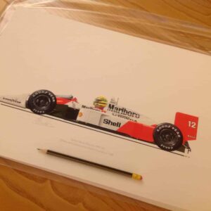 Senna McLaren MP4-4 limited edition print signed by chassis design engineer Matthew Jeffreys from the Sports Car Racing Signed store collection.