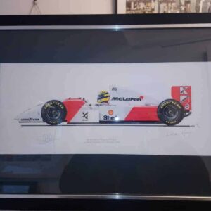 Senna McLaren MP4-8 signed by chief designer Neil Oatley, chief aerodynamicist Henri Durand and chassis engineer Matthew Jeffreys from the Sports Car Racing Signed store collection.