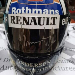 NOW SOLD - Damon Hill race used and signed visor on official snell replica helmet from the F1 Helmets store collection.