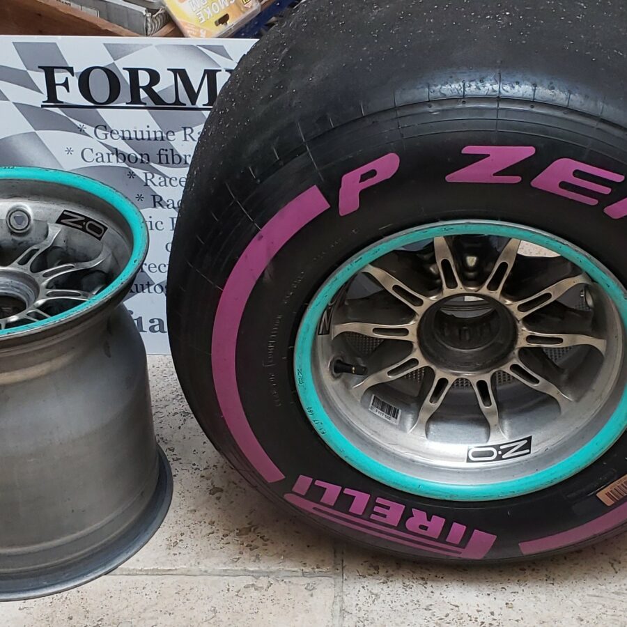 NOW SOLD-Rare Hamilton world championship winning 2018 New spec (large) Mercedes front wheel with pirelli from the Lewis Hamilton store collection.