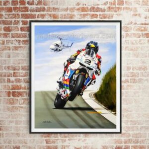 Autographed Bruce Anstey limited edition print. MotoGP Memorabilia by Motorsport Artworx