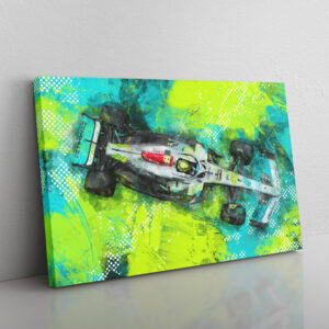 Lewis Hamilton in his W13 Canvas wall art 2022 Sports Car Racing Canvas by Apex Chicane