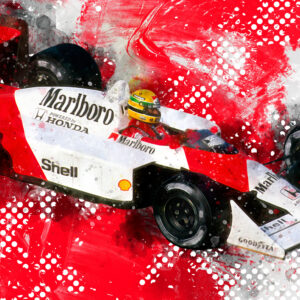 Ayrton Senna in his McLaren MP4 Canvas wall art 2022 from the Ayrton Senna store collection.