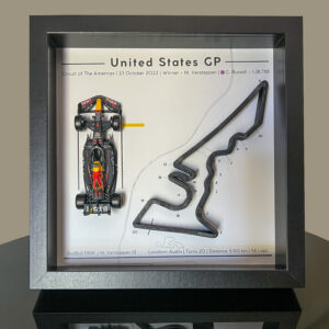 2022 United States GP - Max Verstappen - RedBull Formula 1 Sports Car Racing Model Cars by Print Expansion - F1 Memory Frames