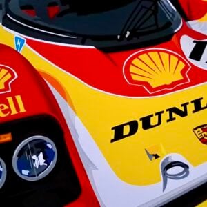 1988 Shell-Dunlop Porsche 962c Original Artwork Race Car Wall Art by Speed Icons by JoelClarkArtist