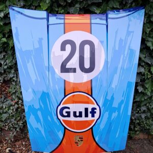 Gulf Racing Porsche 911 bonnet Sports Car Racing Metal Signs by Speed Icons by JoelClarkArtist