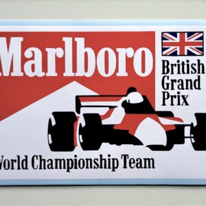 Giant (Hand-cut) Vinyl Stickers: Marlboro British GP from the Ayrton Senna store collection.