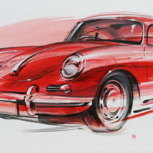 Porshe 356, original art from the More Series store collection.