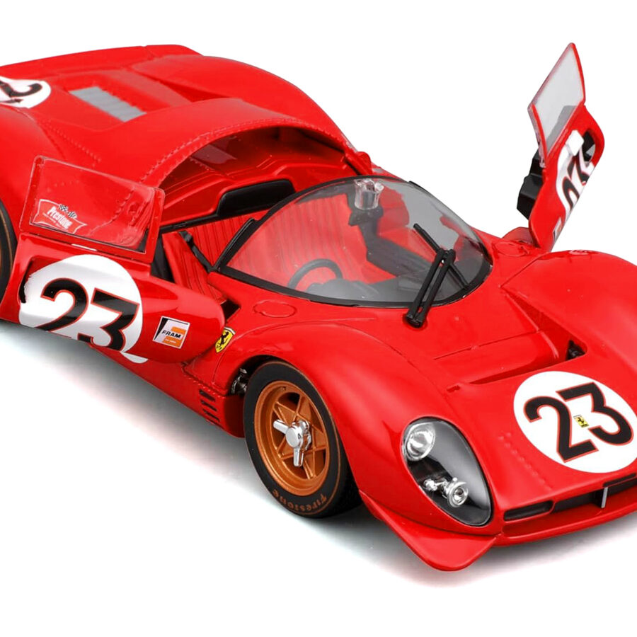 Ferrari 330 P4 #23 Lorenzo Bandini - Chris Amon "Ferrari S.P.A." Winner "24 Hours of Daytona" (1967) "Racing" Series 1/24 Diecast Model Car by Bburago from the Race Track Wall Art store collection.