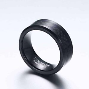 Tungsten Carbide and Carbon Fibre 8mm Wedding Ring Sports Car Racing Clothing by Infinity Gallery