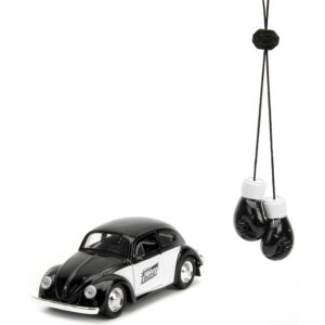 1959 Volkswagen Beetle "Punch Buggy" Black and White and Boxing Gloves Accessory "Punch Buggy" Series 1/32 Diecast Model Car by Jada from the Sports Car Racing Race Gloves store collection.