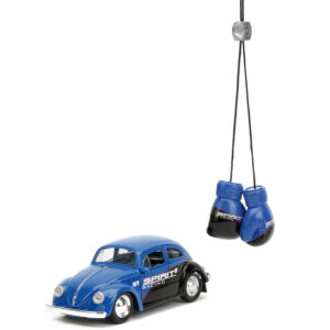 1959 Volkswagen Beetle "Spirit3 Racing" Blue and Black and Boxing Gloves Accessory "Punch Buggy" Series 1/32 Diecast Model Car by Jada from the Sports Car Racing Race Gloves store collection.