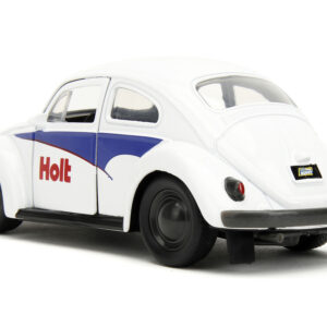 1959 Volkswagen Beetle "Holt" White with Blue Graphics and Boxing Gloves Accessory "Punch Buggy" Series 1/32 Diecast Model Car by Jada from the Sports Car Racing Race Gloves store collection.