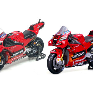 Ducati Desmosedici GP #43 Jack Miller and #63 Francesco Bagnaia "Ducati Lenovo Team" Team Champions "MotoGP World Championship" (2022) Set of 2 Motorcycles 1/18 Diecast Models by Maisto from the Sports Car Racing Model Cars store collection.