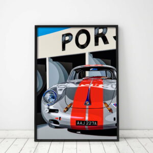 356 Fine Art Print Sports Car Racing Fine Art Originals by Speed Icons by JoelClarkArtist