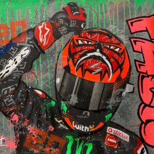 Fabio Quartararo 2021 - Graffiti painting Sports Car Racing Canvas by DRAutoArt