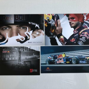 Set of 4 Red Bull Racing / Toro Rosso Driver Cards / Post Cards from the Sports Car Racing Birthday Cards store collection.