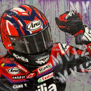 Maverick Vinales, 2023 - Graffiti painting Sports Car Racing Fine Art Originals by DRAutoArt