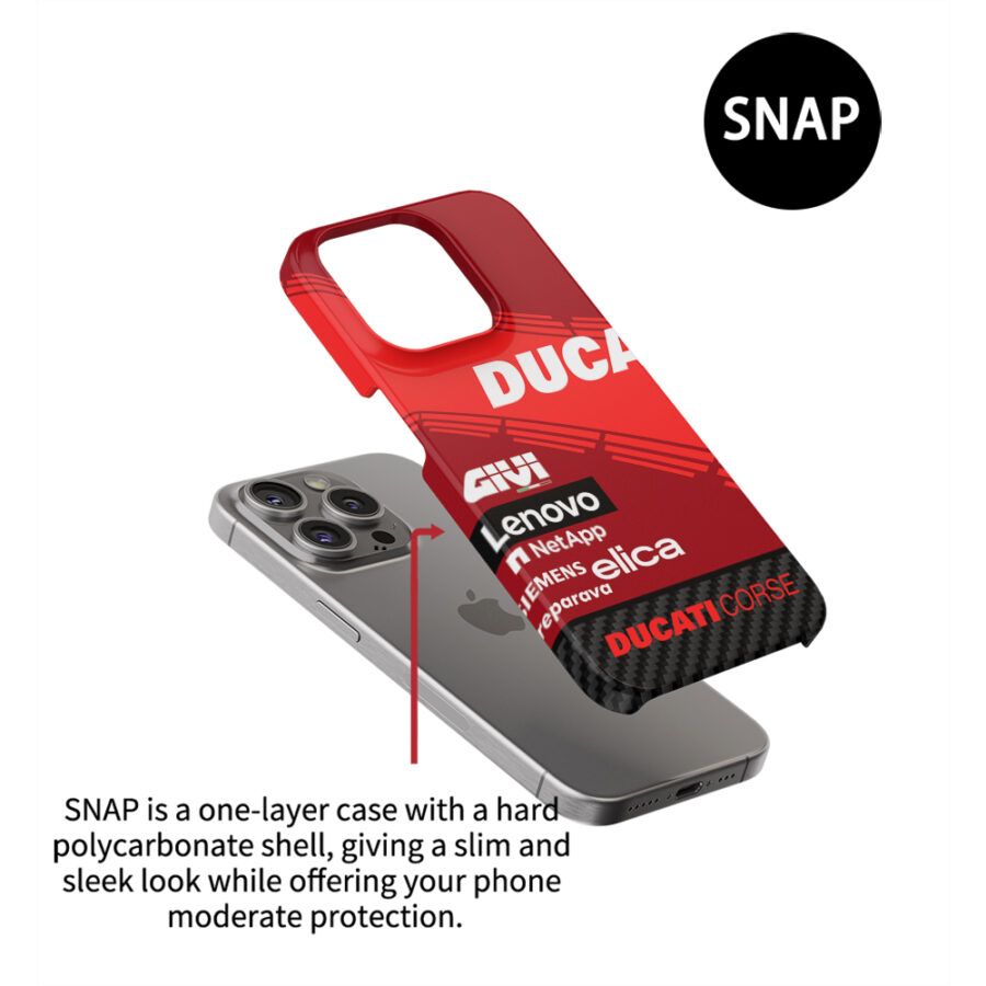 2024 Ducati Team MotoGP Livery Phone Case from the Sports Car Racing Phone Cases store collection.