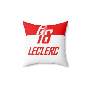 F1 N°16 Leclerc Pillow: Ferrari Formula 1 Driver Charles Leclerc Sports Car Racing Apparel by MoRoarSport