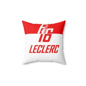 F1 N°16 Leclerc Pillow: Ferrari Formula 1 Driver Charles Leclerc Sports Car Racing Clothing by MoRoarSport