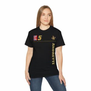 Mario Andretti and JPS Lotus 79 T-Shirt - 1979 Formula 1 World Champions Sports Car Racing Clothing by MoRoarSport