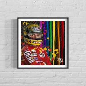 Ayrton Senna F1 Foil Art Print, Square f1 Holographic foil wall art, Formula 1 gift, McLaren F1 print, Formula one poster Ayrton Senna by Carbonfibre Art