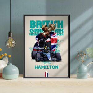 Lewis Hamilton 2024 British Grand Prix Winner Poster, F1, Formula 1, Mercedes F1, F1 Merch, Poster, Print, Wall Art, Silverstone from the Lewis Hamilton store collection.