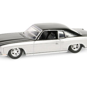 1972 Chevrolet Monte Carlo Lowrider Silver Metallic and Black "California Lowriders" Series 5 1/64 Diecast Model Car by Greenlight from the Race Track Wall Art store collection.