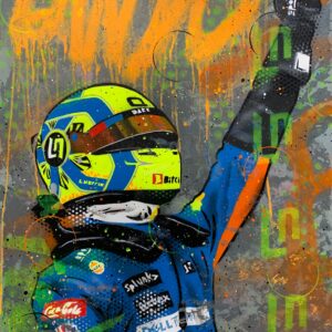 Lando Norris, Pole 2021 - Graffiti Painting from the Sports Car Racing Canvas store collection.