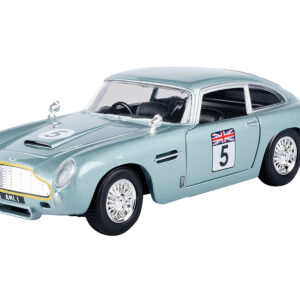 Aston Martin DB5 RHD (Right Hand Drive) #5 Light Blue Metallic "GT Racing" Series 1/24 Diecast Model Car by Motormax from the Automotive store collection.