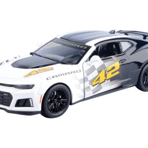 2017 Chevrolet Camaro ZL1 #42 Black and White "GT Racing" Series 1/24 Diecast Model Car by Motormax from the Sports Car Racing Collectibles store collection.