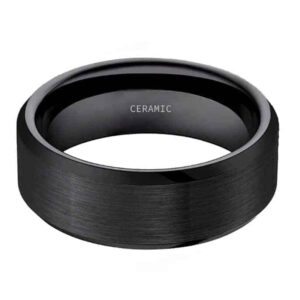 Ceramic Pure Black 8mm Wedding Ring Sports Car Racing Clothing by Infinity Gallery