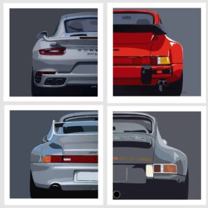 911 Modern classic Quadriptych from the Sports Car Racing Fine Art Originals store collection.