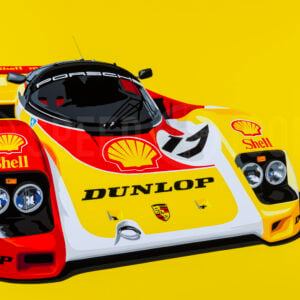 1988 Shell-Dunlop Porsche 962c Original Artwork Sports Car Racing Fine Art Originals by Speed Icons by JoelClarkArtist