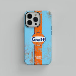 GULF Racing livery vintage old style phone case from the Sports Car Racing Phone Cases store collection.