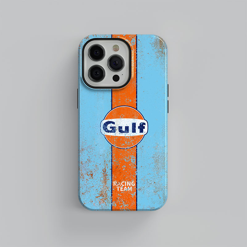 GULF Racing livery vintage old style phone case from the Vintage store collection.