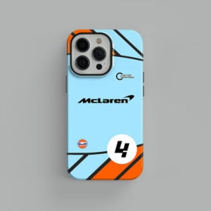 McLaren Gulf Livery Lando Norris Phone case from the Sports Car Racing Phone Cases store collection.