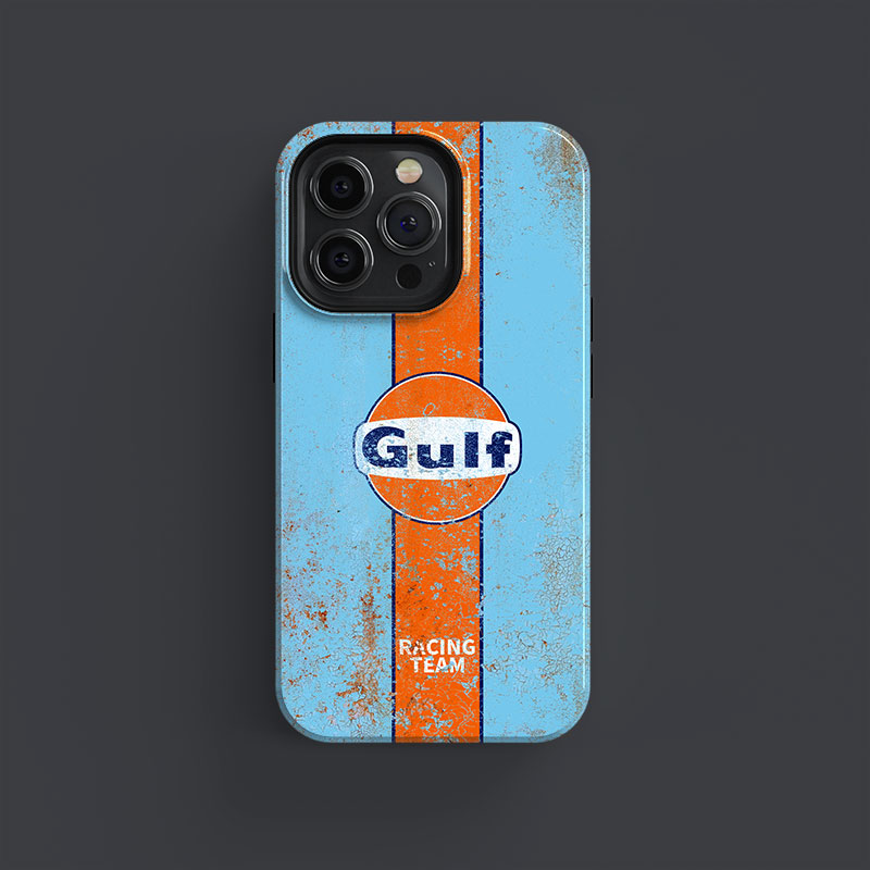 GULF Racing livery vintage old style phone case from the Vintage store collection.