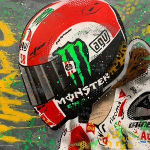 Marco Simoncelli - Graffiti painting Sports Car Racing Canvas by DRAutoArt