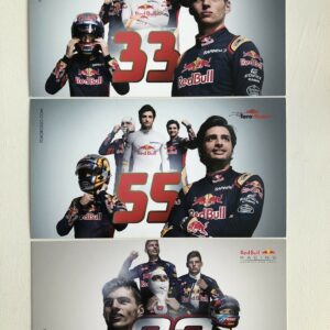 Set of 3 Red Bull Racing / Toro Rosso Driver Cards / Post Cards from the Sports Car Racing Birthday Cards store collection.